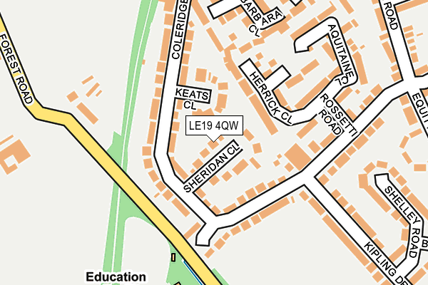 LE19 4QW map - OS OpenMap – Local (Ordnance Survey)