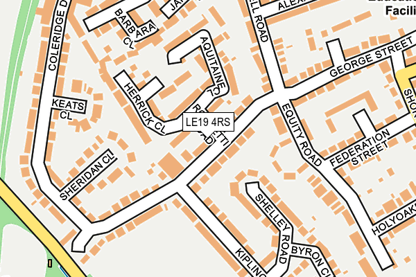 LE19 4RS map - OS OpenMap – Local (Ordnance Survey)