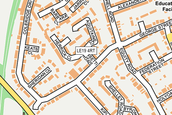 LE19 4RT map - OS OpenMap – Local (Ordnance Survey)