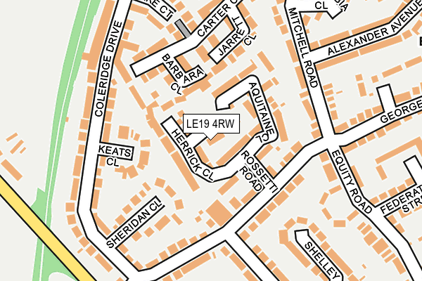 LE19 4RW map - OS OpenMap – Local (Ordnance Survey)