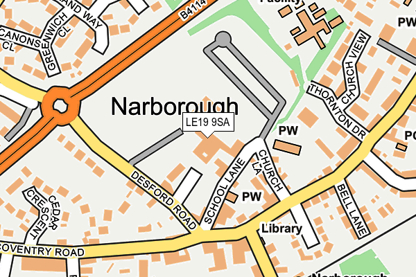 LE19 9SA map - OS OpenMap – Local (Ordnance Survey)