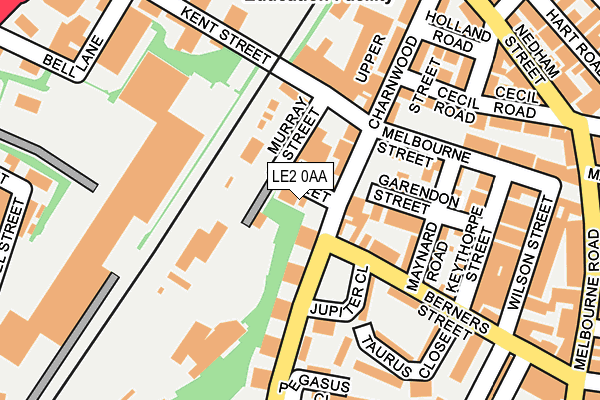LE2 0AA map - OS OpenMap – Local (Ordnance Survey)