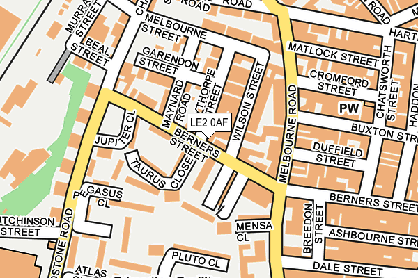 LE2 0AF map - OS OpenMap – Local (Ordnance Survey)