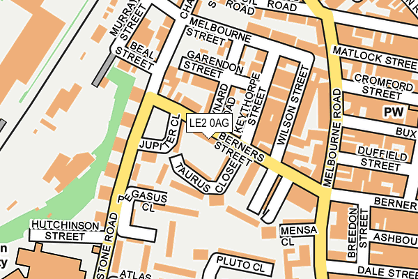 LE2 0AG map - OS OpenMap – Local (Ordnance Survey)