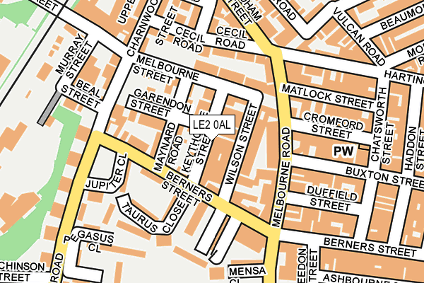 LE2 0AL map - OS OpenMap – Local (Ordnance Survey)