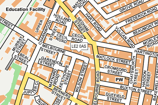 LE2 0AS map - OS OpenMap – Local (Ordnance Survey)