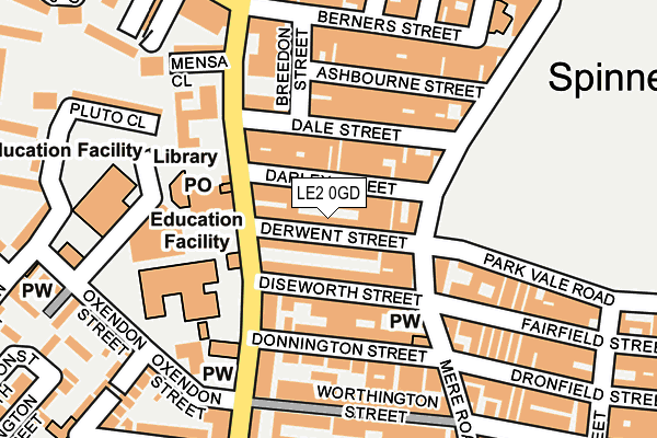 LE2 0GD map - OS OpenMap – Local (Ordnance Survey)