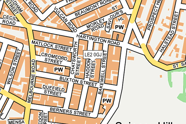 LE2 0GJ map - OS OpenMap – Local (Ordnance Survey)