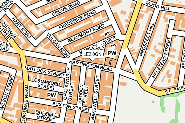 LE2 0GN map - OS OpenMap – Local (Ordnance Survey)
