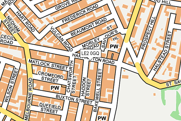 LE2 0GQ map - OS OpenMap – Local (Ordnance Survey)