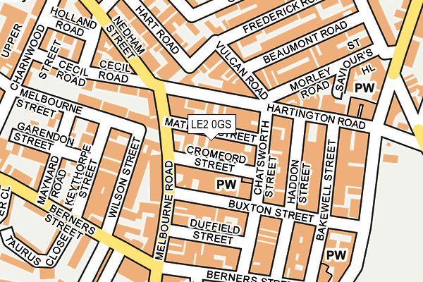 LE2 0GS map - OS OpenMap – Local (Ordnance Survey)