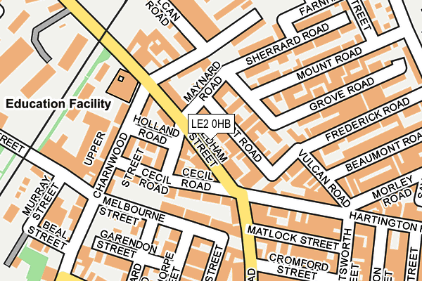 LE2 0HB map - OS OpenMap – Local (Ordnance Survey)