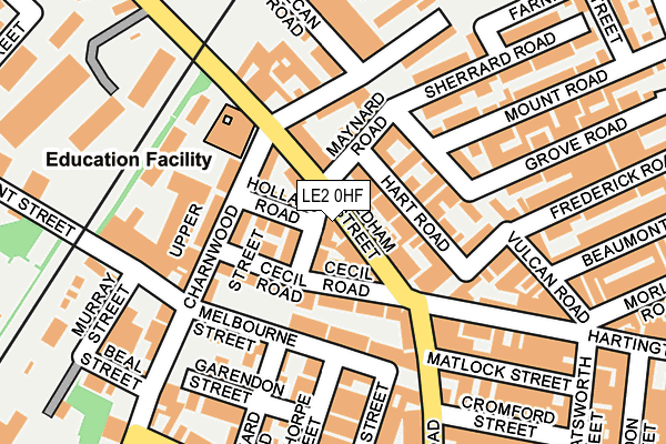 LE2 0HF map - OS OpenMap – Local (Ordnance Survey)