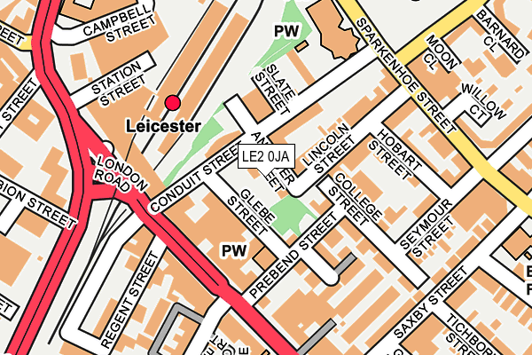LE2 0JA map - OS OpenMap – Local (Ordnance Survey)