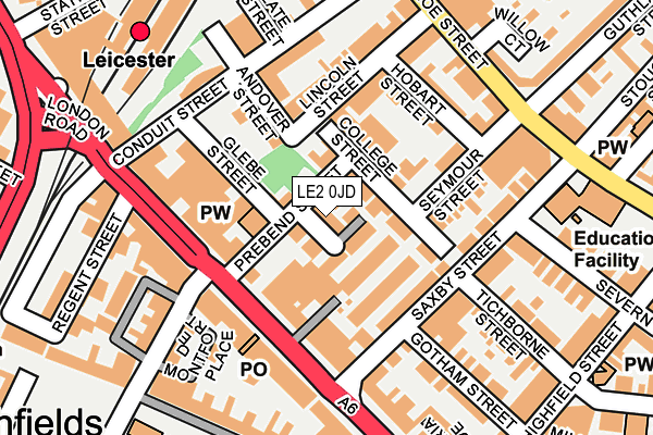 LE2 0JD map - OS OpenMap – Local (Ordnance Survey)