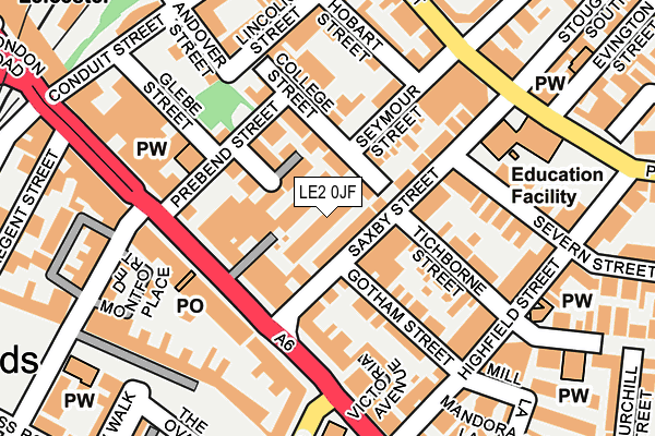 LE2 0JF map - OS OpenMap – Local (Ordnance Survey)