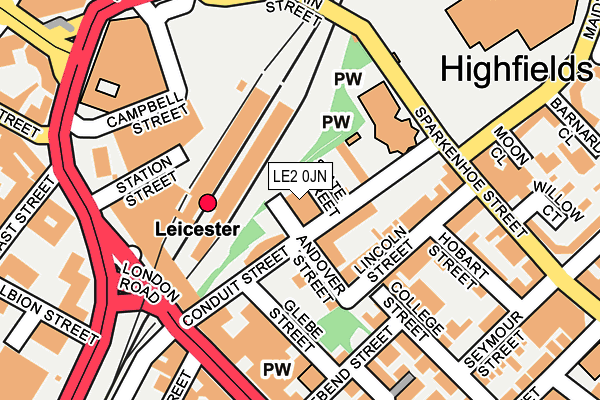 LE2 0JN map - OS OpenMap – Local (Ordnance Survey)