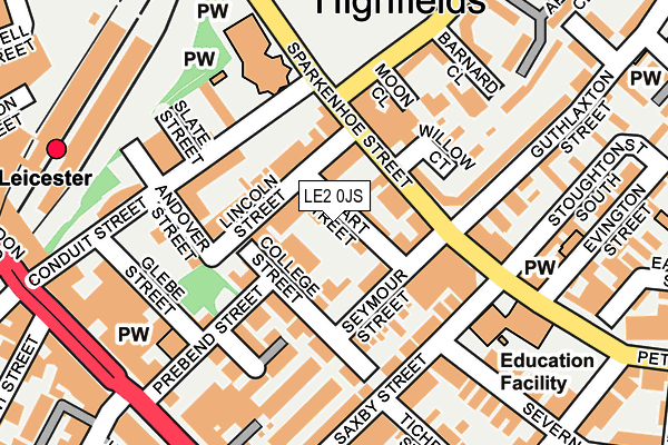 LE2 0JS map - OS OpenMap – Local (Ordnance Survey)