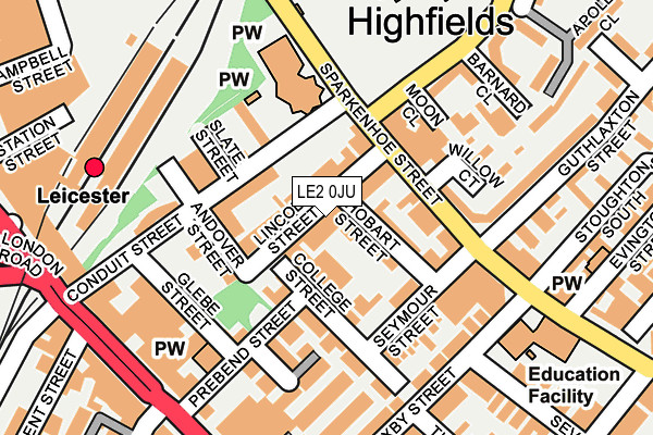 LE2 0JU map - OS OpenMap – Local (Ordnance Survey)