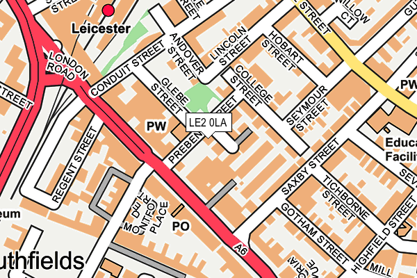 LE2 0LA map - OS OpenMap – Local (Ordnance Survey)