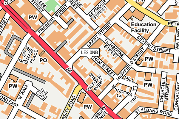 LE2 0NB map - OS OpenMap – Local (Ordnance Survey)