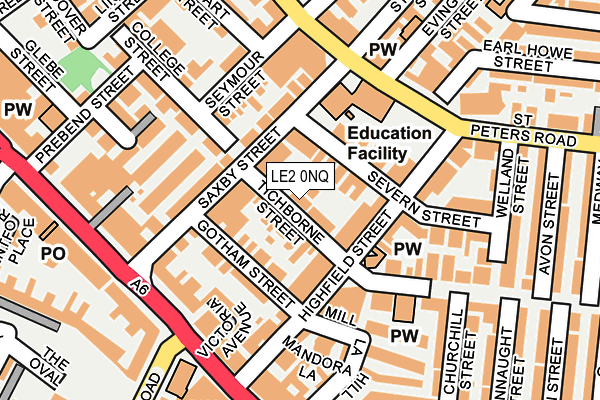 LE2 0NQ map - OS OpenMap – Local (Ordnance Survey)