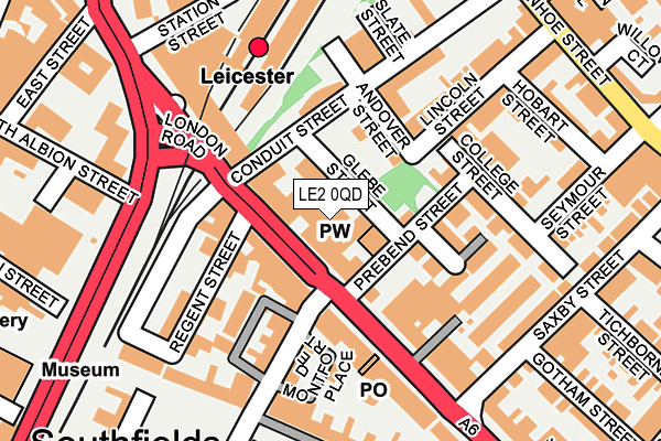 LE2 0QD map - OS OpenMap – Local (Ordnance Survey)