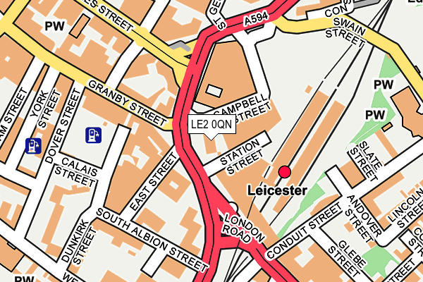 LE2 0QN map - OS OpenMap – Local (Ordnance Survey)
