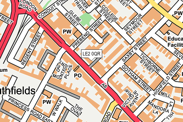 LE2 0QR map - OS OpenMap – Local (Ordnance Survey)