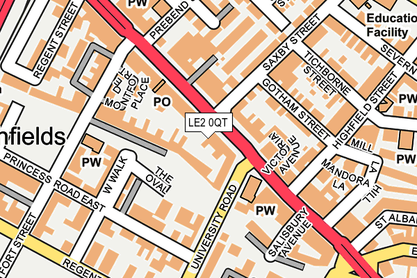LE2 0QT map - OS OpenMap – Local (Ordnance Survey)