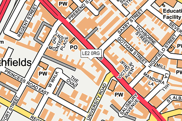 LE2 0RG map - OS OpenMap – Local (Ordnance Survey)