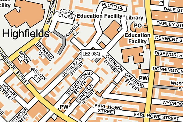 LE2 0SQ map - OS OpenMap – Local (Ordnance Survey)