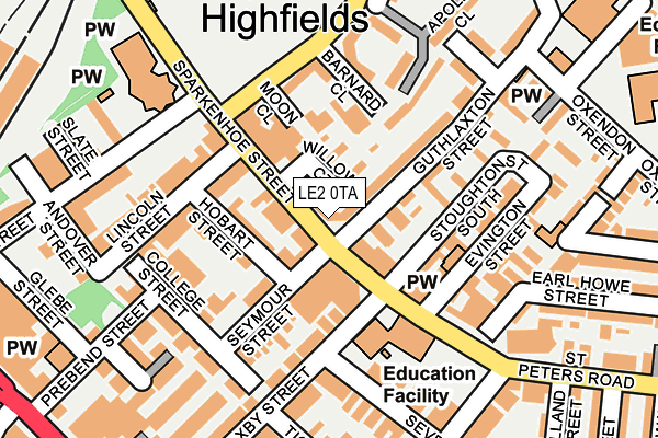 LE2 0TA map - OS OpenMap – Local (Ordnance Survey)