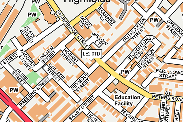 LE2 0TD map - OS OpenMap – Local (Ordnance Survey)