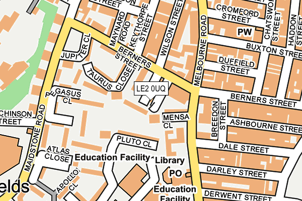 LE2 0UQ map - OS OpenMap – Local (Ordnance Survey)