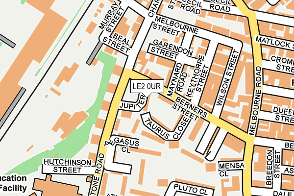 LE2 0UR map - OS OpenMap – Local (Ordnance Survey)