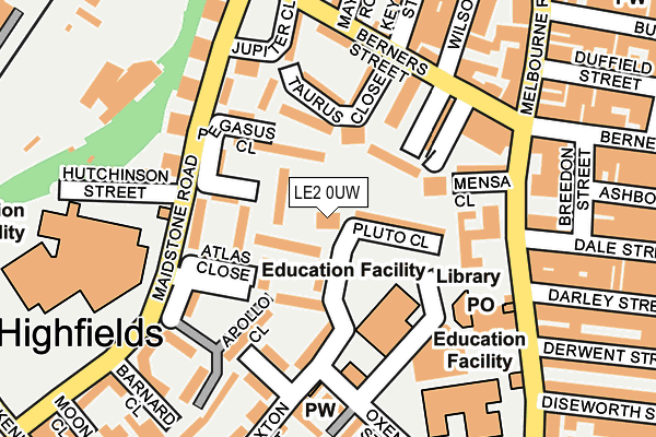 LE2 0UW map - OS OpenMap – Local (Ordnance Survey)