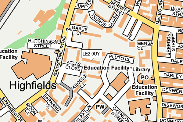 LE2 0UY map - OS OpenMap – Local (Ordnance Survey)