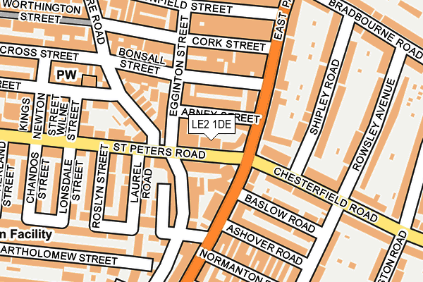 LE2 1DE map - OS OpenMap – Local (Ordnance Survey)