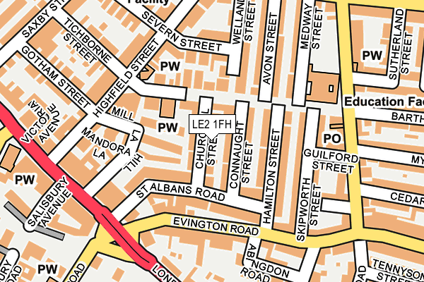 LE2 1FH map - OS OpenMap – Local (Ordnance Survey)
