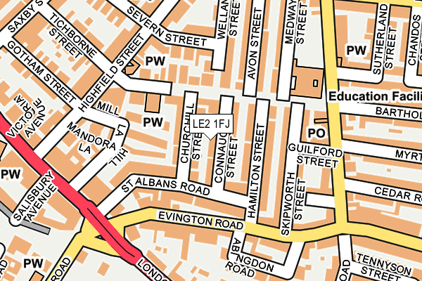 LE2 1FJ map - OS OpenMap – Local (Ordnance Survey)