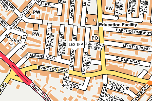LE2 1FP map - OS OpenMap – Local (Ordnance Survey)