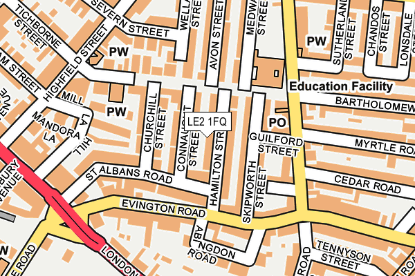LE2 1FQ map - OS OpenMap – Local (Ordnance Survey)
