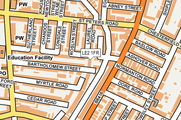 LE2 1FR map - OS OpenMap – Local (Ordnance Survey)