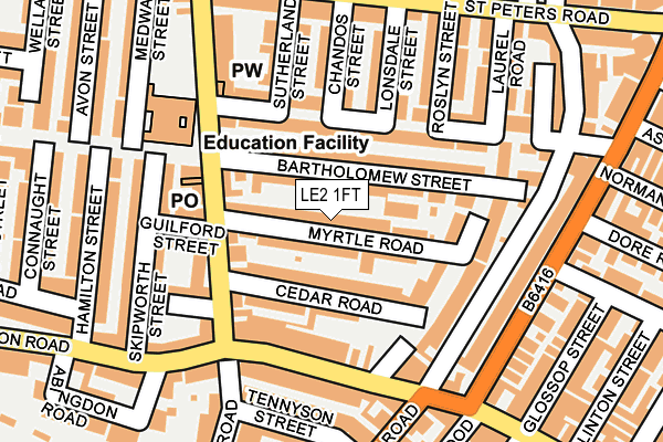 LE2 1FT map - OS OpenMap – Local (Ordnance Survey)