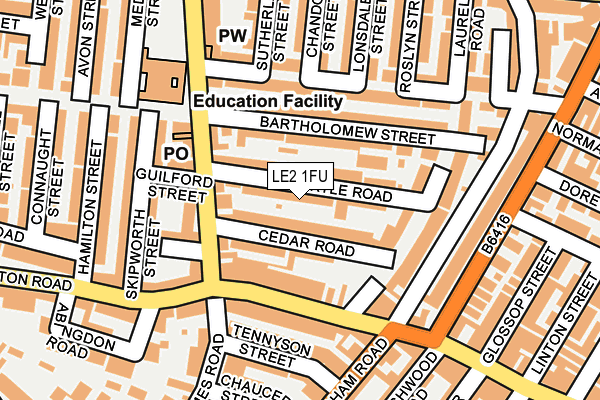 LE2 1FU map - OS OpenMap – Local (Ordnance Survey)