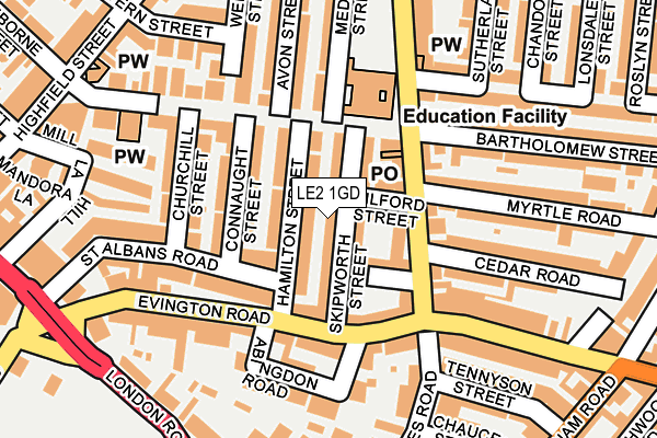 LE2 1GD map - OS OpenMap – Local (Ordnance Survey)