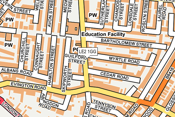 LE2 1GG map - OS OpenMap – Local (Ordnance Survey)