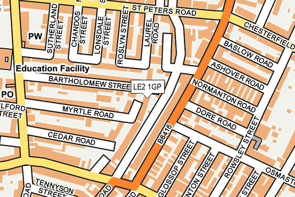 LE2 1GP map - OS OpenMap – Local (Ordnance Survey)