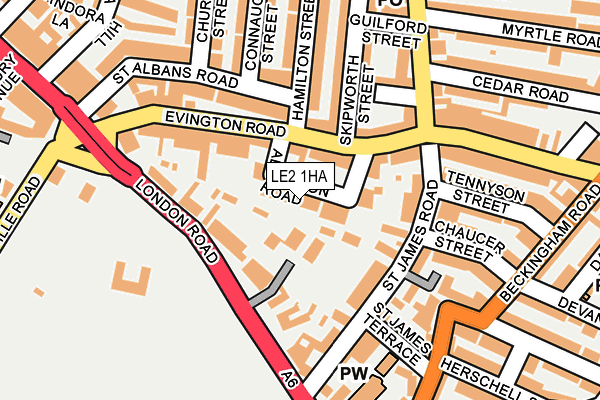 LE2 1HA map - OS OpenMap – Local (Ordnance Survey)